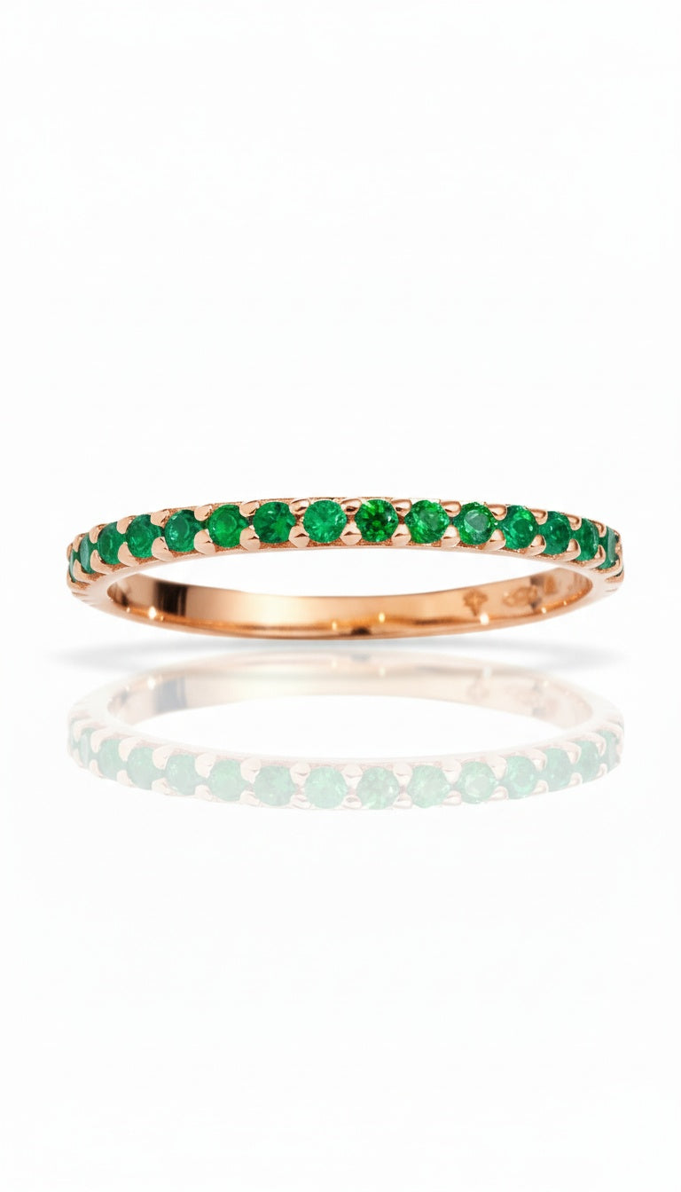 Anello Color Emerald Green Rose Gold