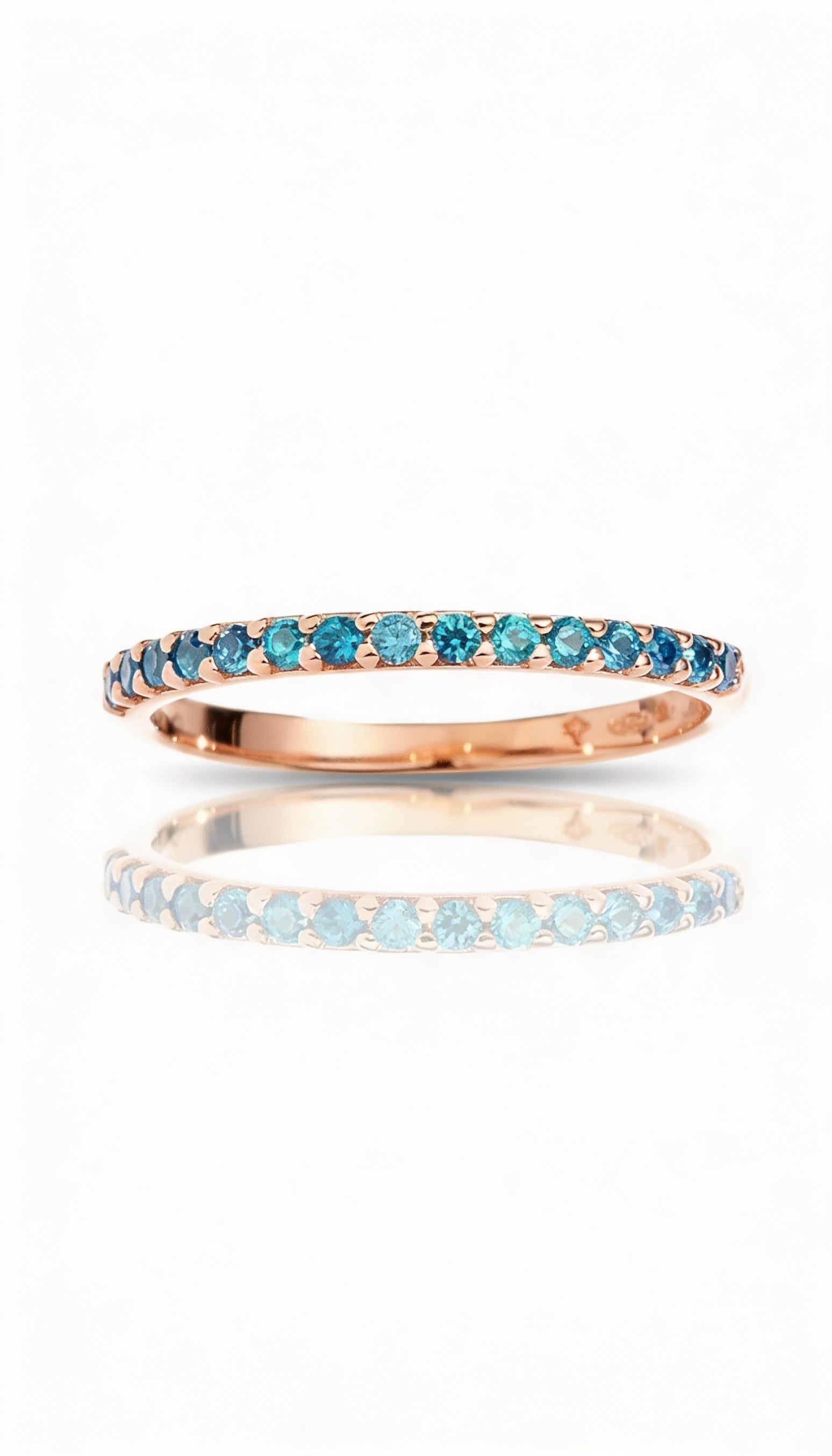 Anello Color Sky Blue Rose Gold