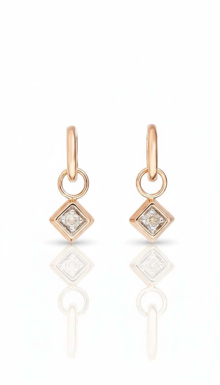 Orecchini Drop Square Stud