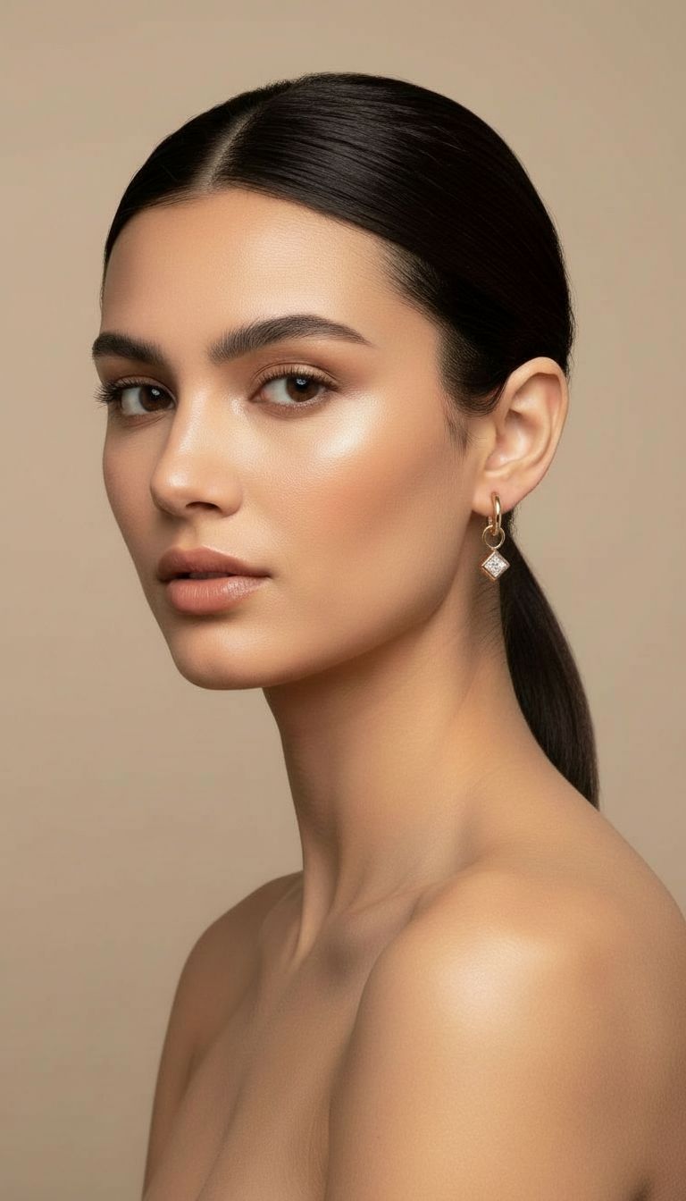 Orecchini Drop Square Stud