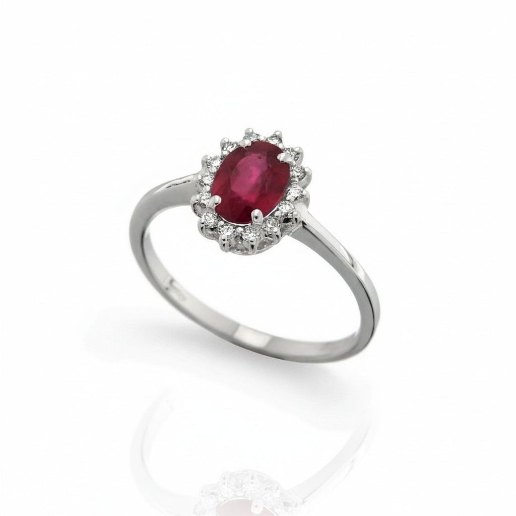 Anello Halo Ruby