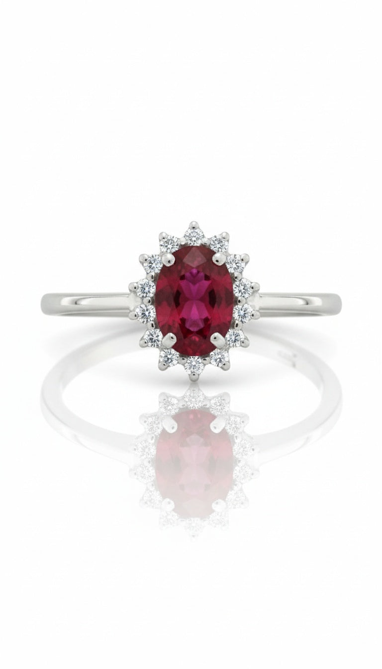 Anello Halo Ruby