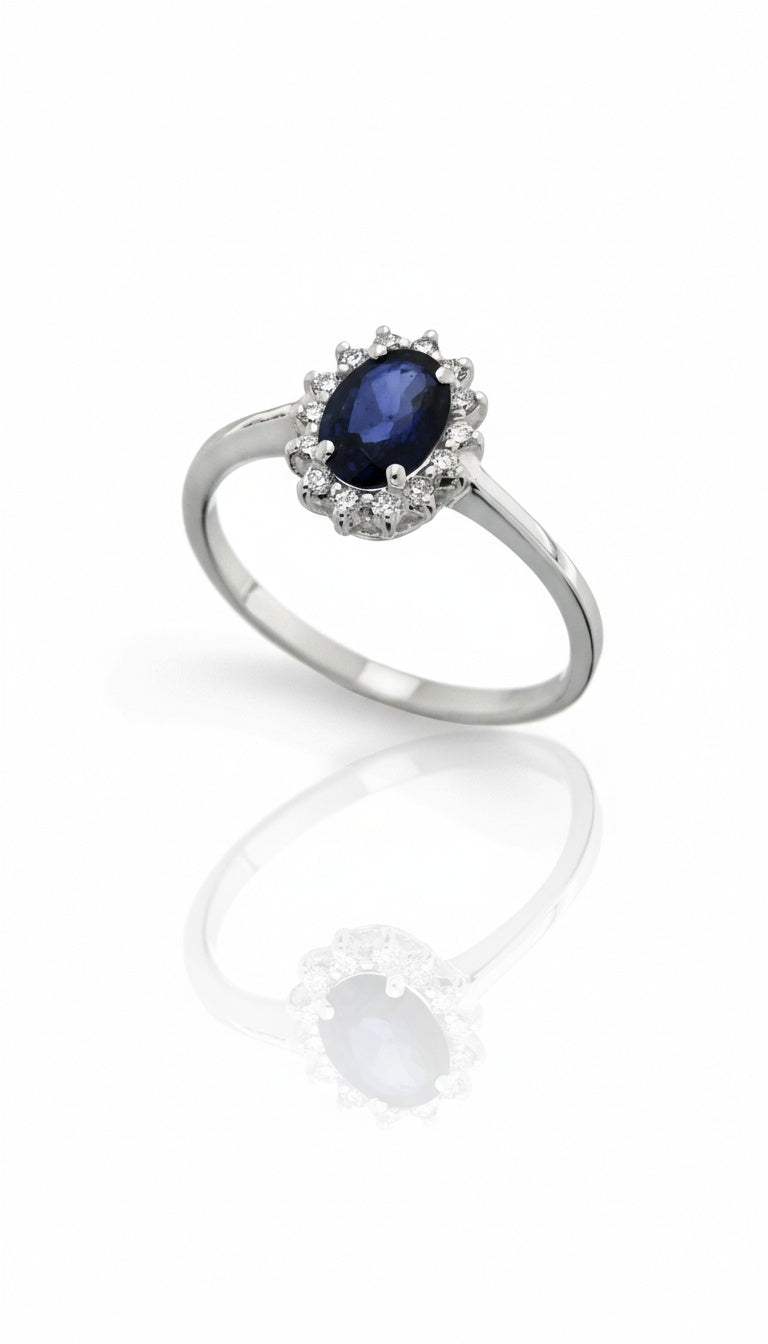 Anello Halo Sapphire