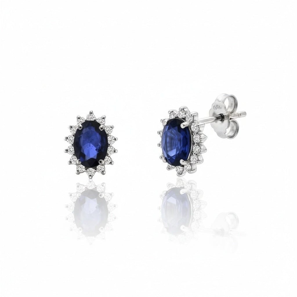 Orecchini Halo Sapphire