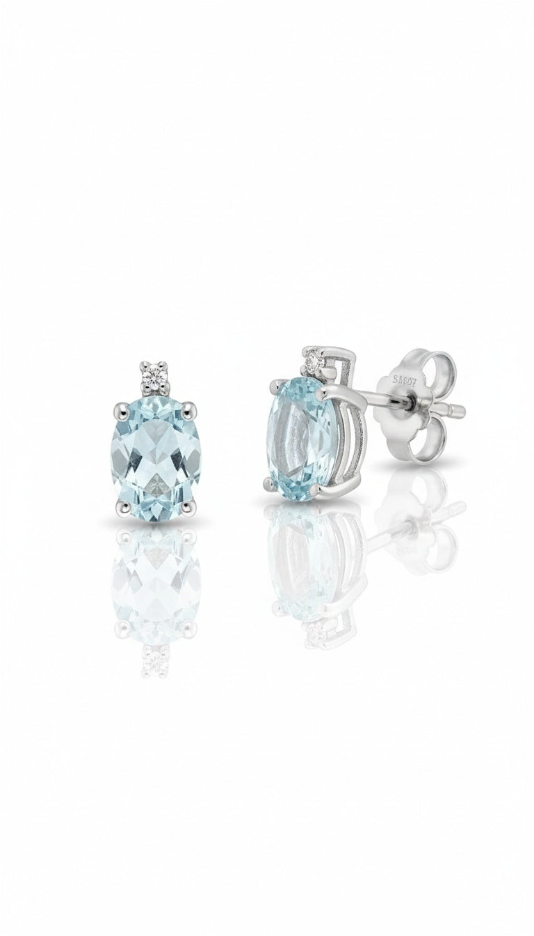 Orecchini Acquamarina Diamond 5x7
