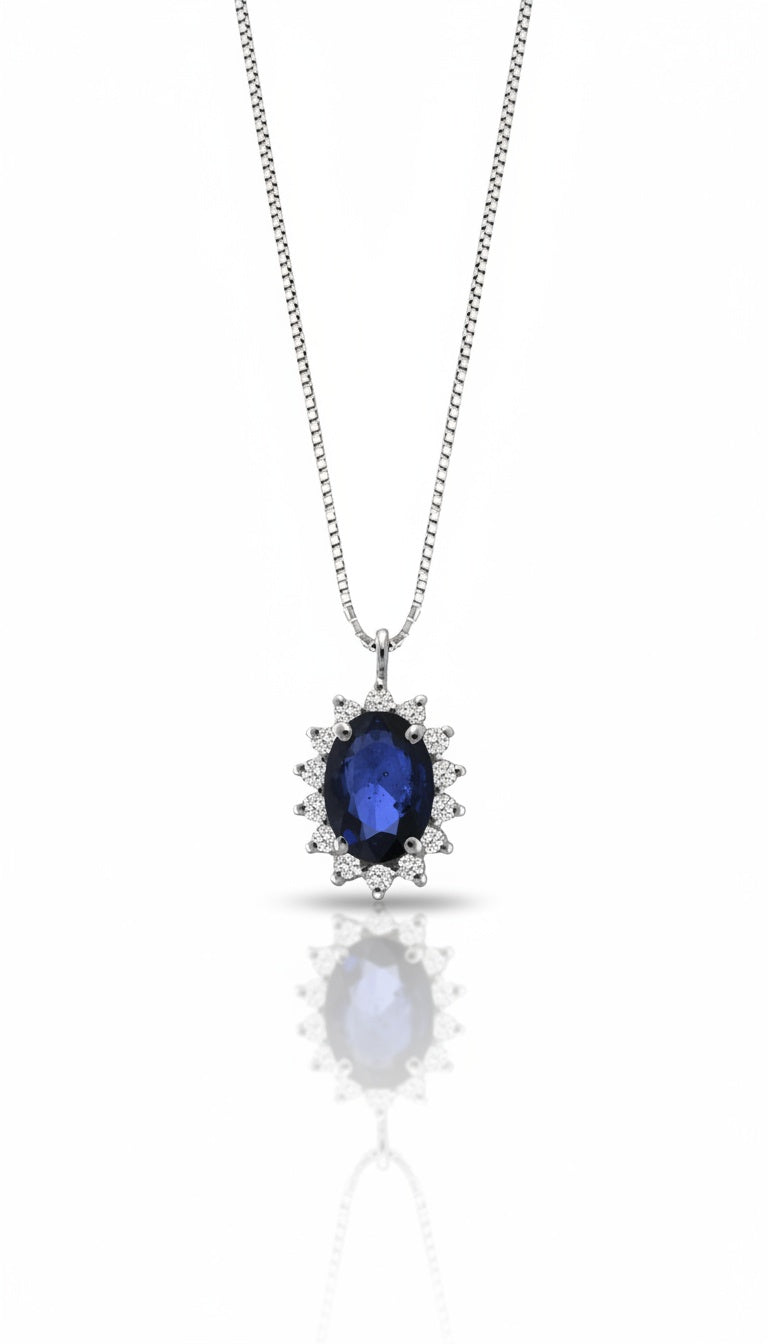 Collana Halo Sapphire