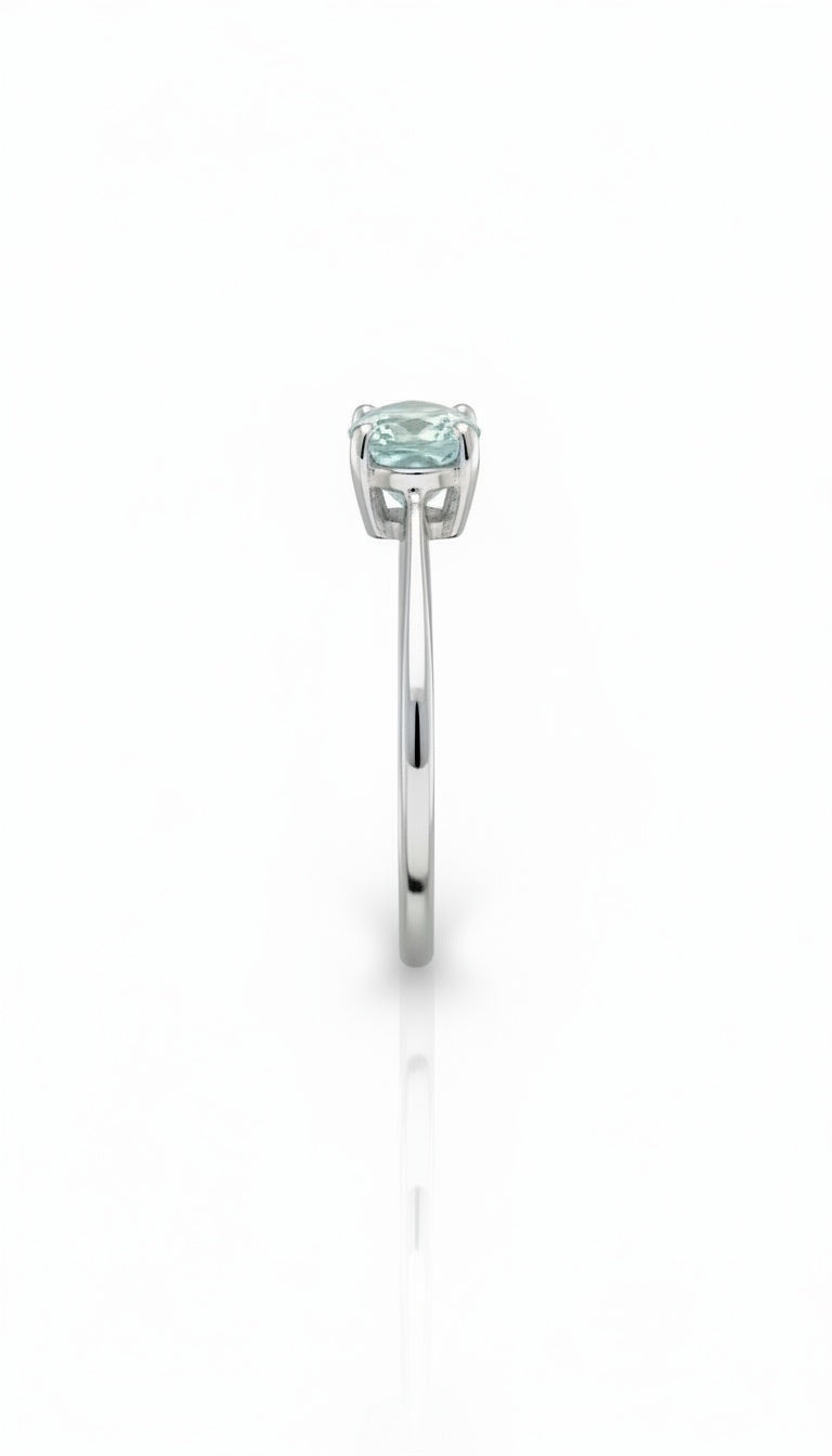 Anello Acquamarina 4x6