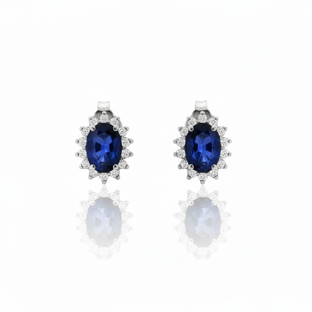 Orecchini Halo Sapphire