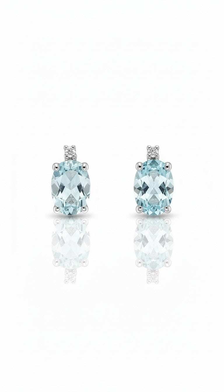 Orecchini Acquamarina Diamond 4x6