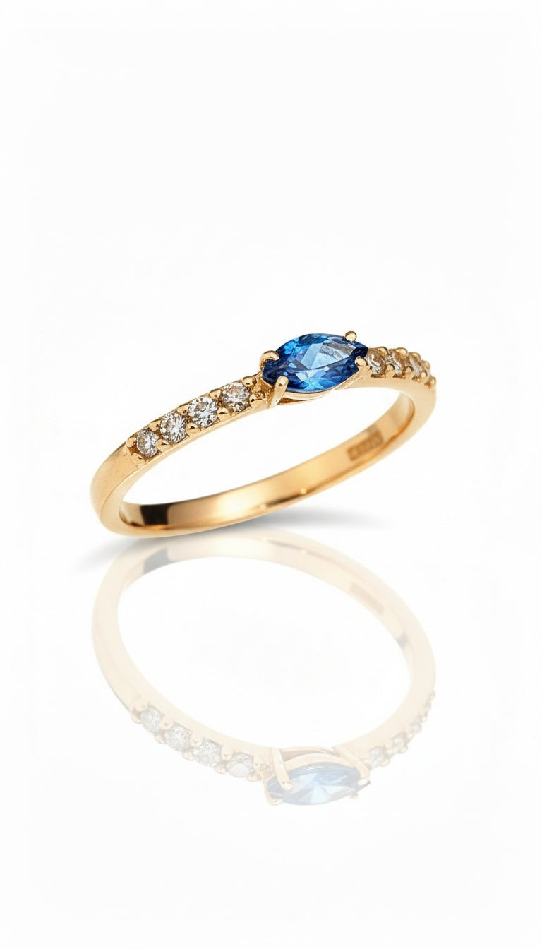Anello Marquise Light Blue
