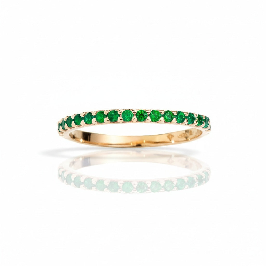 Anello Color Emerald Green Yellow Gold